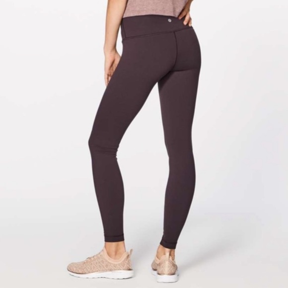 lululemon athletica Pants - Lululemon High waist/ high rise Wunder under leggings eggplant/plum color size 6